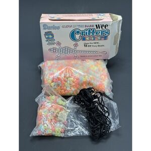 VTG Darice Glow In The Dark Wee Critters Kit 1998 Bead Kit Jewelry Making Crafts
